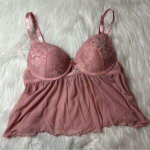 Hush Baby Doll Blush Pink Bustier Lingerie